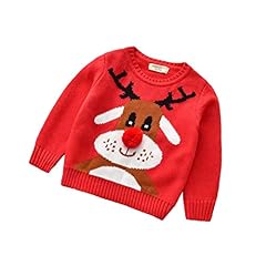 B-red Christmas Sweater Cartoon Deer