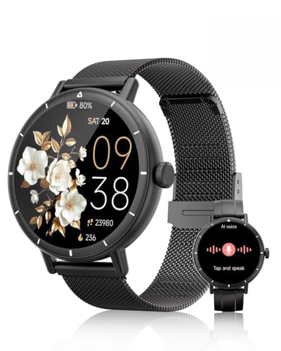 Recopilación de smartwatch con camara los más recomendados. 49 EASYTAO Reloj Inteligente, Smartwatch Mujer y Hombre, IP68, Pantalla de 1.27',Voz de IA, Llamadas Bluetooth, SpO2, Seguimiento del Sueño, 100+ Modos Deportivos (Negro: Correa de...