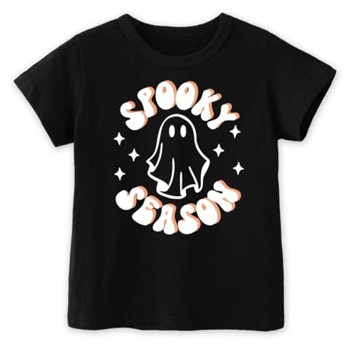 Kleinkind Halloween Shirts für Jungen Kinder Mädchen, niedliche gruselige Kürbisse, Geister, Fledermäuse, Hexen und Monster, Halloween-T-Shirt: 2-6T, Ghost, 2-3T