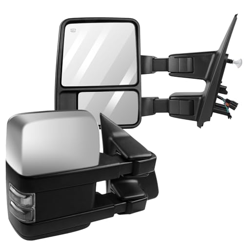 Image of FEIPARTS Tow Mirrors for 2001-2005 Ford F250 20250625-variations (2003-2007 Ford F250 Chrome - Power Adjusted Heated)