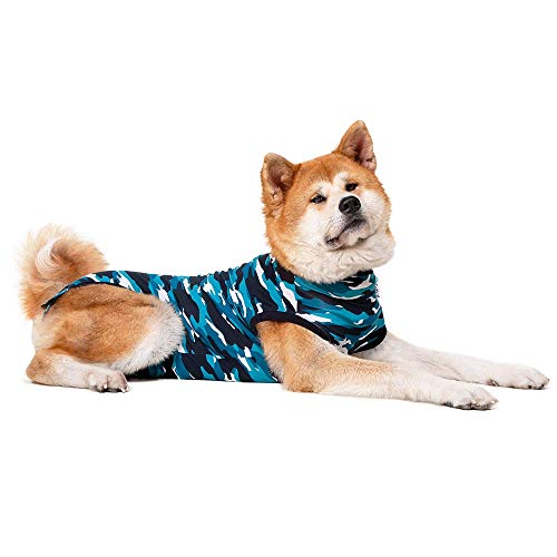 Suitical Recovery Suit Dog, Large, Blue Camouflage #TOP2
