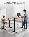 TOPSKY Moteur double 3-Stage Cadre de bureau debout, base de bureau réglable en hauteur électrique, service lourd 300 Lb Capacité, convient jusqu'à 80” Hauts de table, cadre noir seulement
