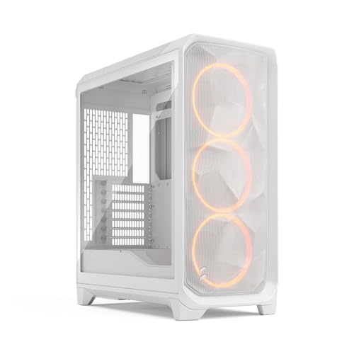 Fractal Design Meshify 3 RGB White Tempered Glass Clear Tint - High Airflow PC Gaming Case - Mesh Front Panel - Three ARGB Momentum 14 Gen 2 Fans Included - E-ATX/ATX/mATX Support by Fractal Design - Used condition - US$162.95