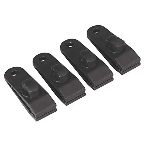 Sealey TARP4 Tarpaulin Clips, Black, Pack of 4