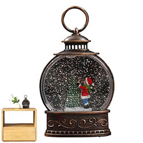 Globo de neve com luz de Natal, Globo de neve de água LED, Decoração de mesa de natal, luz brilhante