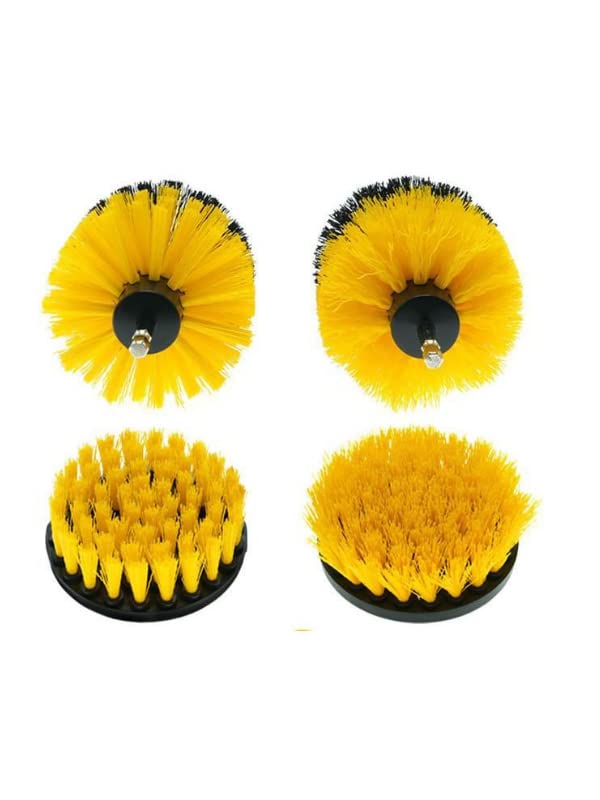 Livx Hygiene Matkap Ucuna Takılan Profesyonel Temizlik Fırçası 5 Parça ve 15 cm Uzatma Çubuğu Sarı MUF-01