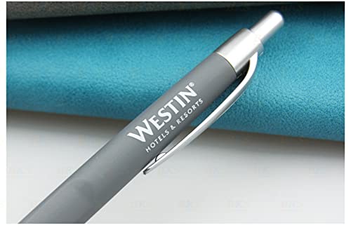 Memorial Gifts - Click Pens- Custom- 100 Pack Ballpoint Personalized Gel Ink Pens - Click Action - Black Writing - Printed Name - Imprinted - Your Logo/Message - Free Perzonalization #TOP5