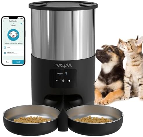 Alimentador Automático para 2 Gatos, 5L Alimentador temporizado p...