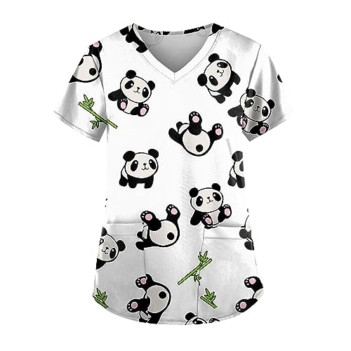 4X Scrub Tops For Women Plus Size Cute Nursing Tops Fun Scrub Tops Animal Print Set For Women Mandala Print Scrub Top For Women Stretchy Scrub Sets For Women Royal Blue Maternity Scrub Pants White L