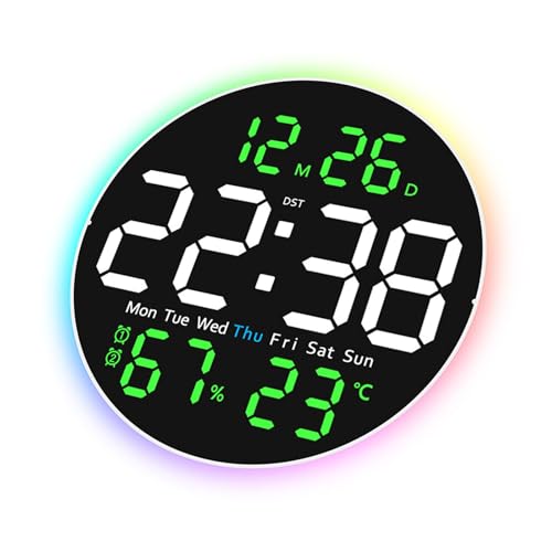 Horloge murale numérique LED de 25,4 cm avec une télécommande pratique