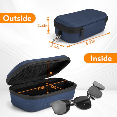 Image of Double Eyeglasses Case, Hard Shell Dual Glasses Case Travel Sunglasses Organizer for Men Women