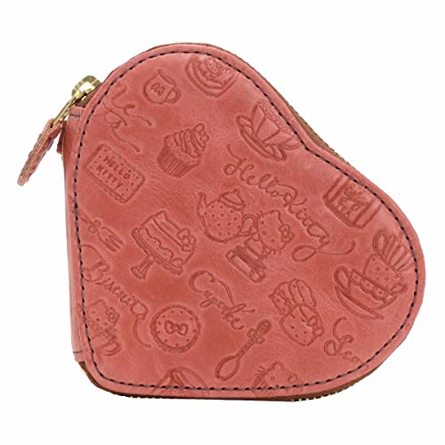 Sanrio Hello Kitty Fresh No.87070 Genuine Leather Coin Case, Coin Purse, Mini Wallet, Cowhide Leather, Women's, Pink, Height 3.7 X Width 4.3 X Thickness 1.0 Inches (9.5 X 11 X 2.5 Cm), Safety Pink #TOP18