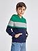 Haloumoning Boys Color Block Pullover Hoodies Kids Fashion Hooded Sweatshirts with Kangaroo Pockets Navy Blue