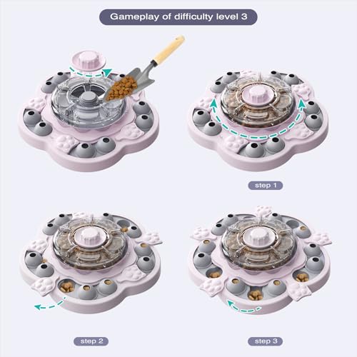 KADTC Dog Puzzle Toys Rotating Mind Games Level 3 in 1 Food Dispenser Slow Feeder Treat Puzzles Puppy Mental Stimulation Game Interactive Toy Keep Busy Boredom Buster for Small/Medium/Large Dogs - Thumbnail 6