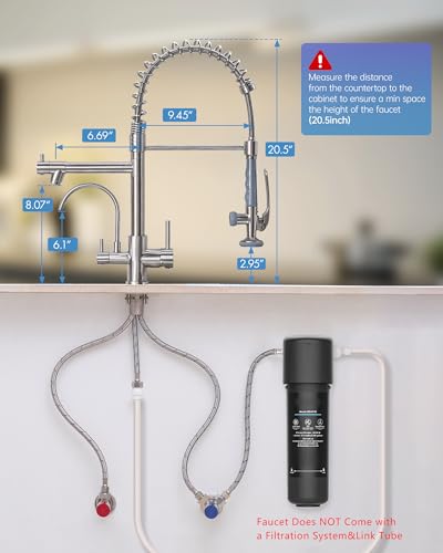 Image of Fapully 3 in 1 Faucet for Kitchen Sink, 3 Way Kitchen Faucets with Sprayer