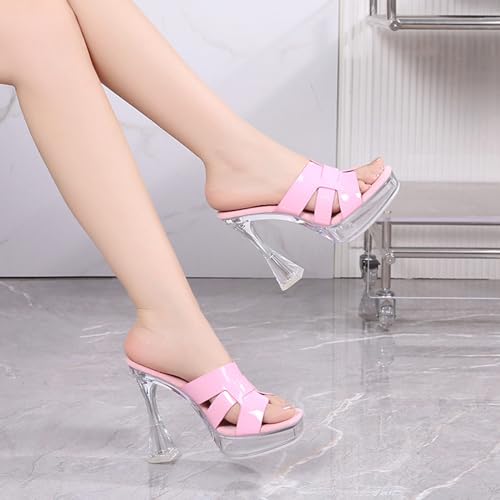 Sandales transparentes à talons pour robe de mariée chic