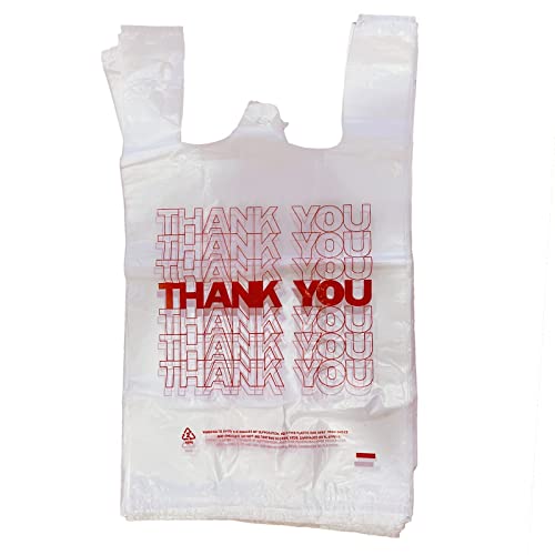 Tashibox Plastiktüten mit Griffen, Dankesbeutel, Maße: 29,2 x 15,9 x 53,3 cm, 15 mic, 0,6 mm (400 Stück), wiederverwendbare und Einweg-Einkaufstaschen Cover