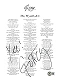 G-Eazy Signed Autographed Me, Myself, & I Lyric Sheet 8.5x11 Rapper Beckett COA