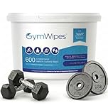 Gym Wipes - 600 Heavy-Duty Antibacterial Wipes in Bucket Dispenser - Eliminates 99.9% of Germs - Perfect for Gyms, Fitness Studios, Health Clubs, Offices & Homes - Refillable Bucket