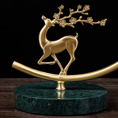 TOMYEUS Relógio de mesa giratório novo estilo chinês puro cobre relógio de mesa sala de estar relógi