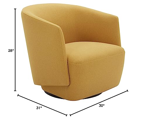 Amazon Brand - Rivet Coen Modern Upholstered Accent Swivel Chair, Wood, 31"D X 30"W X 28"H, Maize Yellow #TOP5