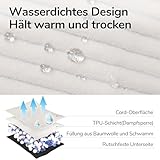 FUKUMARU Hundebett für große Hunde, Flauschiges & Katensofa mit wasserabweisender TPU-Schicht, Cordstoff, Waschbar und rutschfest, Abnehmbarer Reißverschlussbezug, 93 x 63 x 22 cm, Creme