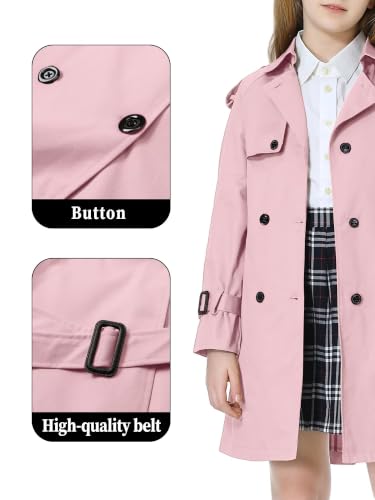 Image of Betusline Womens & Girls Waterproof Trench Coat Double Breasted Lapel Overcoat Outerwear, 3 Years - Women 2XL