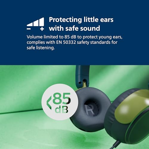 Philips TAK2000MP Casque Supra-auriculaire Pliable pour Enfants de la série 2000 - Volume limité, Partage Audio, câble 3,5 mm et USB-C Inclus - Violet Magenta