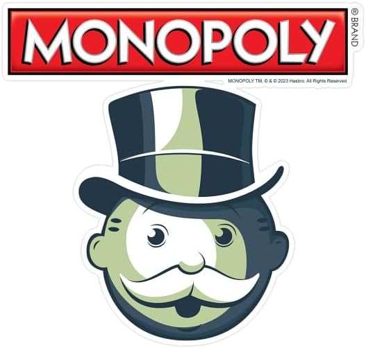 CafePress Mr. Monopoly Head Shot Large Die Cut Sticker, 8.75" x 8.75" Glossy Finish