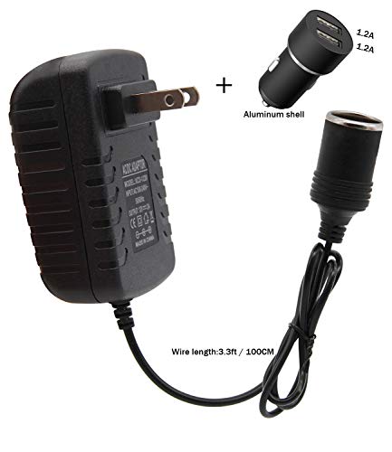 WYMECT AC to DC Converter, Car Cigarette Lighter Socket 110~240V to 12V 2A 24W Power Adapter
