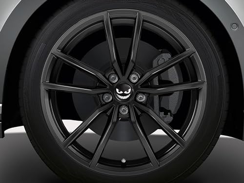 Biomar Labs 4 x 65mm Wheel Centre Alloy Hub Center Caps Compatible with VW 3B7 601 171 / 6U7 601 171 Hubcaps Black Smile CV 73