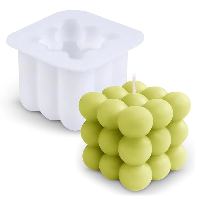 MoldBerry Silicone Candle Mold | Bubble Candle Mould- 3D Candle Molds Soy Palm Paraffin Wax for Candle Making Molds Silicone - Reusable Candle Wax Molds Handmade Silicone Mold Bubble Candle Mold Décor Supplies – Pack Of 1 ( White ) (B0CMHY9957) Amazon Price History, Amazon Price Tracker