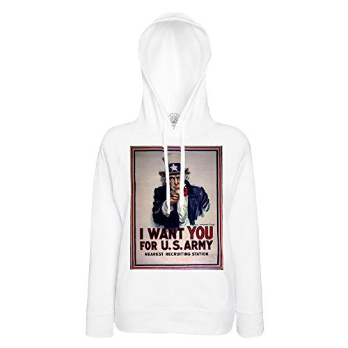 Sweat à capuche imprimé affiche vintage de guerre américaine aux finitions soignées