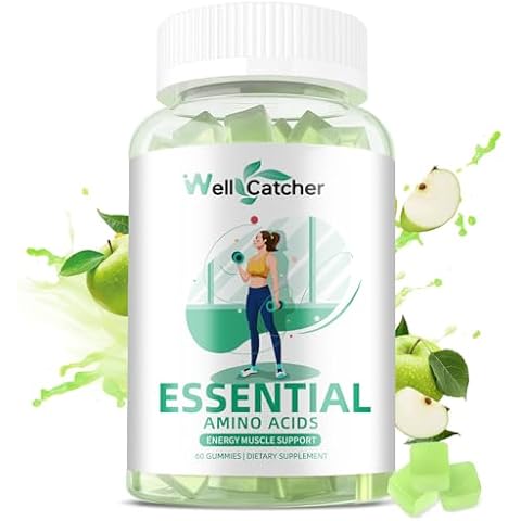 EAA Gummies Essential Amino Acids - All 9 Essential Aminos and All Branched-Chain Aminos (BCAAs) 8000mg with Muscle Recovery, Energy Support Sugar Free Green Apple Flavor 30 Servings Cover