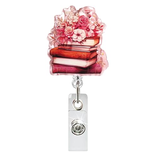 Book and Flower Retractable Badge Reel