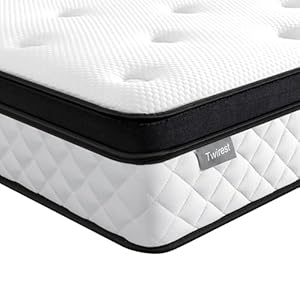 Twirest Super King Mattress, 22CM Gel Memory Foam Pocket Sprung Mattresses with Breathable Soft Fabric for Cool Sleep, Mattresses for Pressure Relief, Medium Firm Mattress in a Box 180x200x22cm