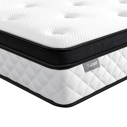 Twirest Super King Mattress 22CM Gel Memory Foam Pocket Sprung Mattresses with Breathable Soft Fabric for Cool Sleep Mattresses for Pressure Relief Medium Firm Mattress in a Box 180x200x22cm