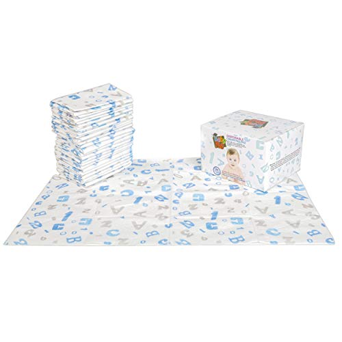 Baby PhD Multi-Use Disposable Changing Pads - Super Absorbent Leak-Proof Mats - On-The-Go Clean-Ups for Babies - Portable Soft Waterproof Changing Liners - Poly Disposable Sanitary Mats - 25 Count