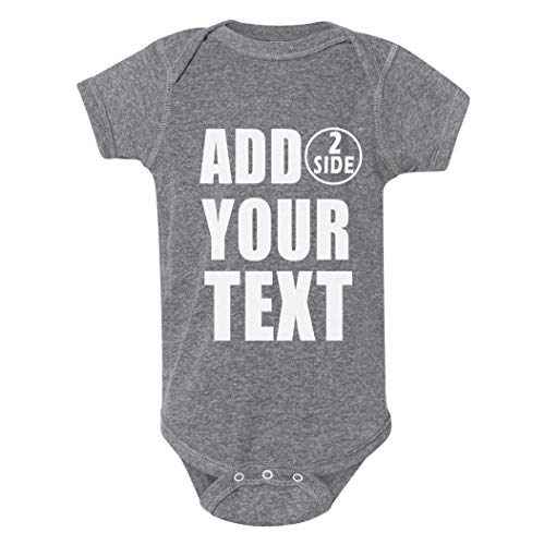 Custom Baby Bodsuits For Boy Girl Add Your Text 2 Sides Personalized Infant Bodysuit Granite Heather #TOP2