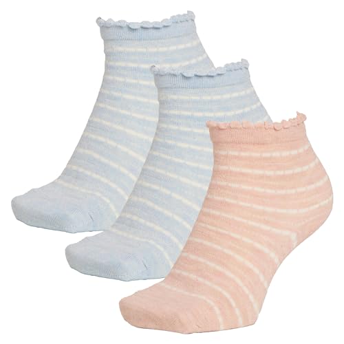 [いやし] クルーソックス 癒し系ソックス レディース ﾎﾞｰﾀﾞｰ