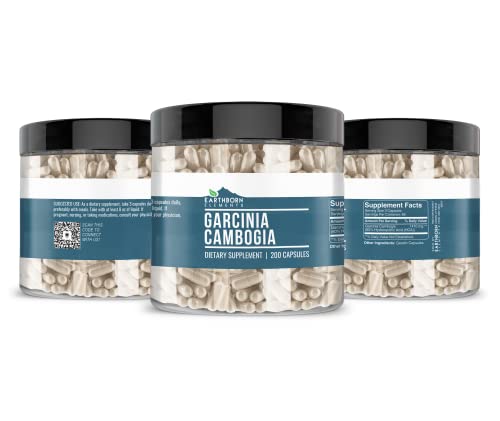 Earthborn Elements Garcinia Cambogia 200 Capsules, Pure & Undiluted, No Additives #TOP3
