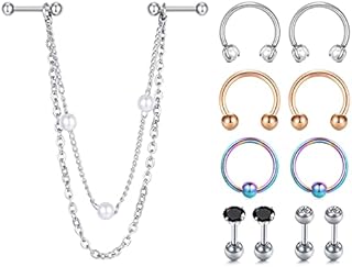 D.Bella 16G Clear UV Flexible Acrylic Lip Piercing Retainer Labret Studs Lip Ring Tragus Helix Cartilage Earring Stud Monroe Medusa Piercing Retainer