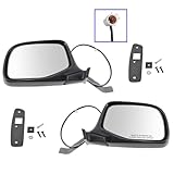 2 Piece Driver and Passenger Side Mirror Assembly Set Manual Folding Electric Adjustment Non-Heated No Memory Chrome Compatible with 1992-1996 Ford Bronco 1992-1997 F150 F250 1997 F250 HD F350