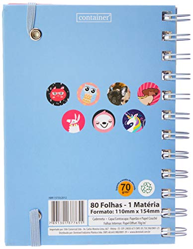 Caderno Capa Dura 1/8 - Wire O – Páginas Off White - 80fls - 60gr. - Bolso Duplo – Elástico externo