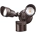 LEONLITE COB LED Security Light, Motion Sensor Flood Lights Outdoor, Dusk to Dawn+Motion Detector+Switch Control 3 Modes, Adjustable 2-Head, IP65 Waterproof, 20W, 3000K Warm White, ETL Listed, Bronze