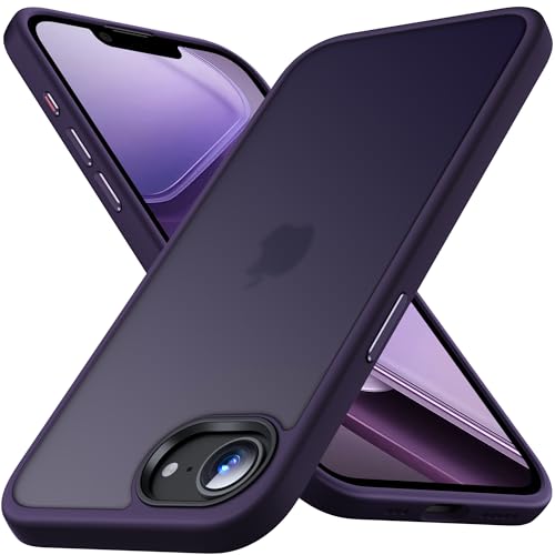 Anqrp Matte Silicone Case for iPhone 17e & iPhone 16e Translucent Case with Aluminium Alloy Buttons, [Support Wireless Charging] Soft Slim Anti-Scratch Protective iPhone 17e/16e Phone Case, Purple