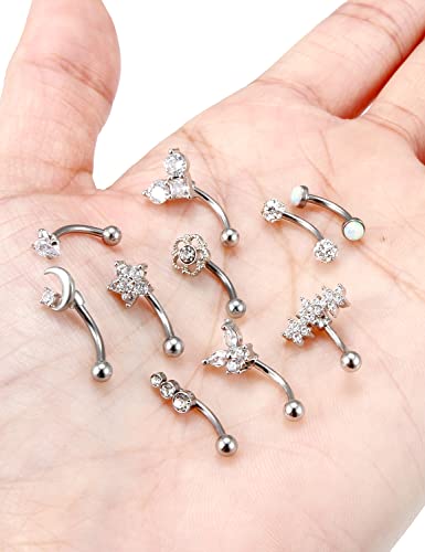 Jenxnjsjo Eyebrow Piercing Jewelry Eyebrow Rings Rook Earrings Rook Piercing Jewelry Eyebrow Piercing Daith Piercing Jewelry Eyebrow Rings For Women Vertical Labret Lip Jewelry Eyebrow Jewelry #TOP2