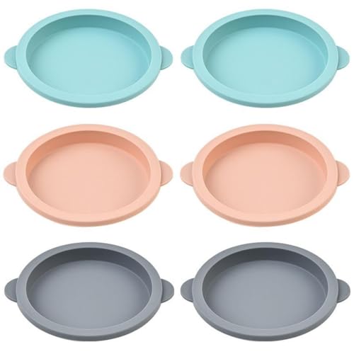 LONZIKP 6 Moules Silicone Air Fryer, Antiadhésifs Ramequins Ronds pour Œufs, Muffins, Pancakes & Gâteaux. Compatible Four & Lave-Vaisselle.
