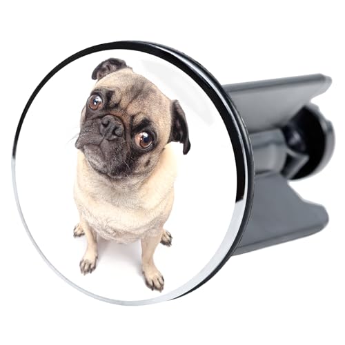 Sanilo Waschbeckenstöpsel Mops, schöner Stöpsel für das Waschbecken, universal mit Motiv