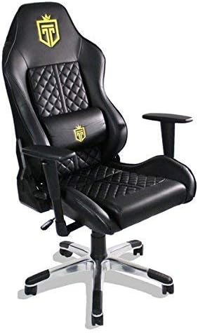 Immersive Gaming Chair, Vibrating Computer and Console Chair, Racing Style High-Back with Lumber Support and Headrest (Bold Gold)